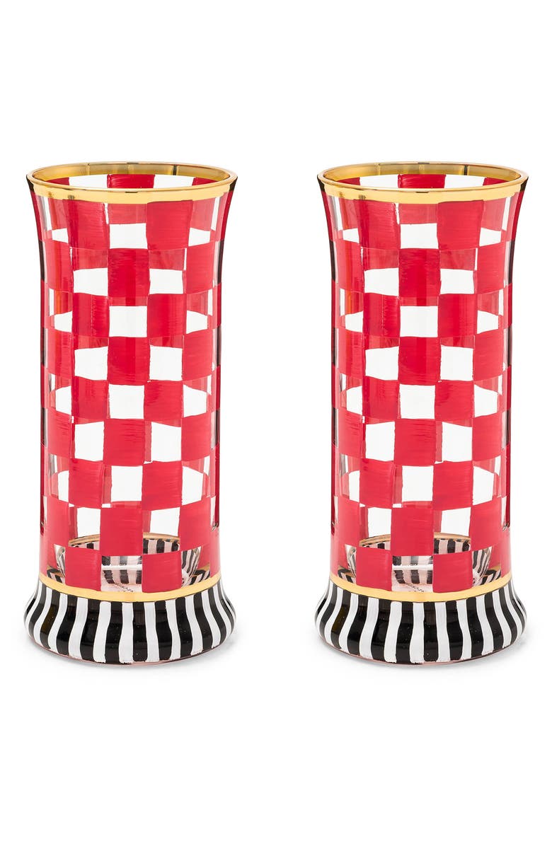 MACKENZIE CHILDS Set of 2 Carnival Fuchsia Highball Glasses, Main, color,