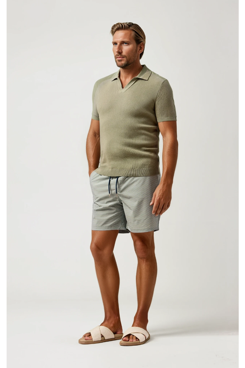 Horizontal Striped Swim Trunk, Main, color, Olive