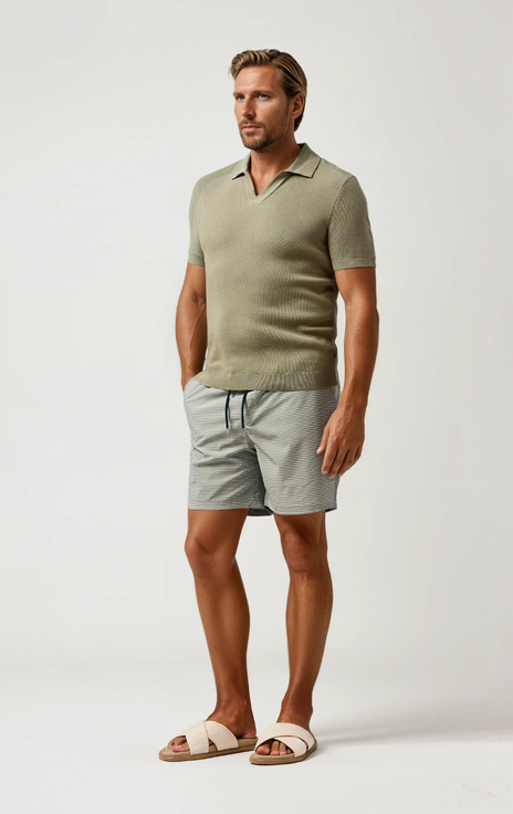 Horizontal Striped Swim Trunk