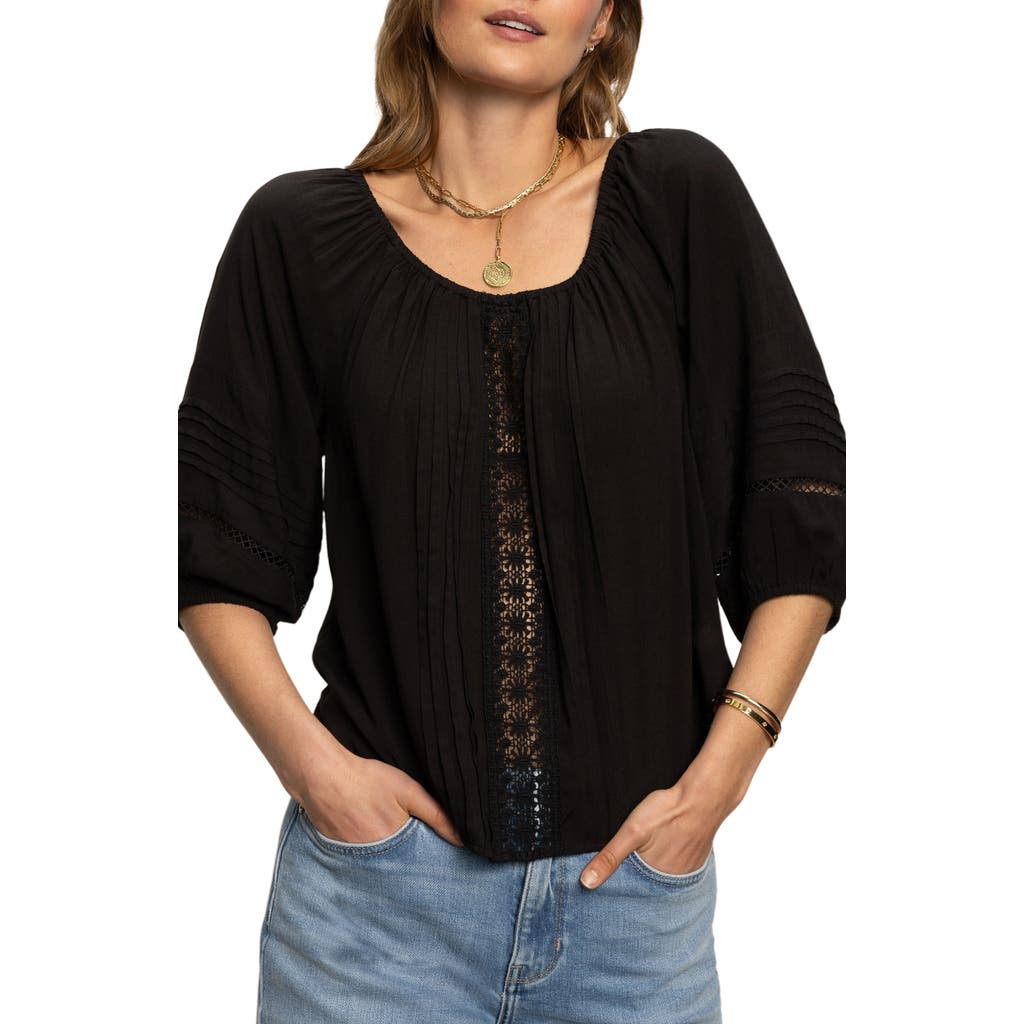 Sanctuary Beach To Bar Lace Inset Top In Black