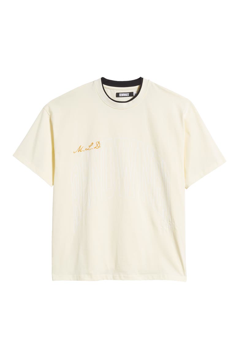 Arch Crewneck Cotton T-Shirt, Alternate, color, SAND