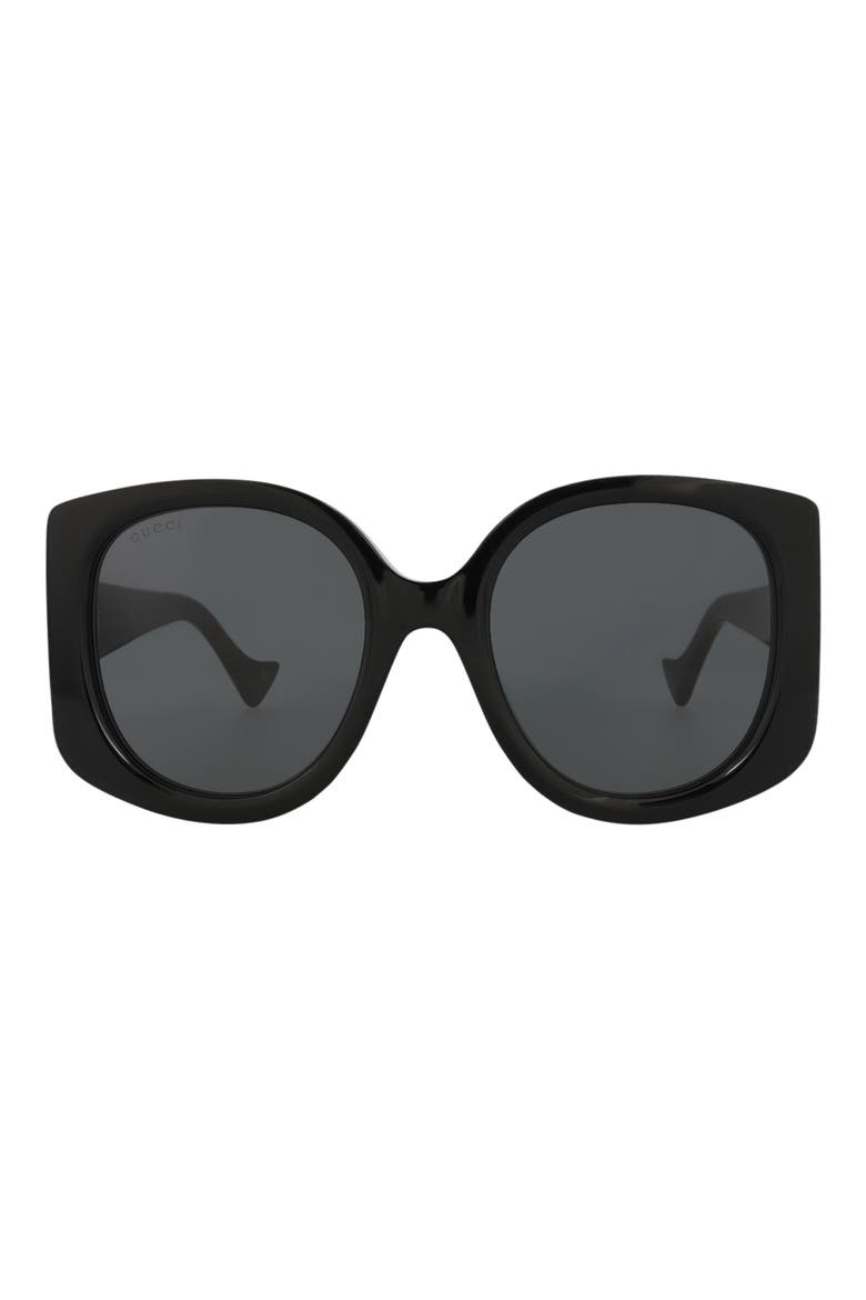 53mm Oversize Cat Eye Sunglasses, Main, color, BLACK BLACK GREY