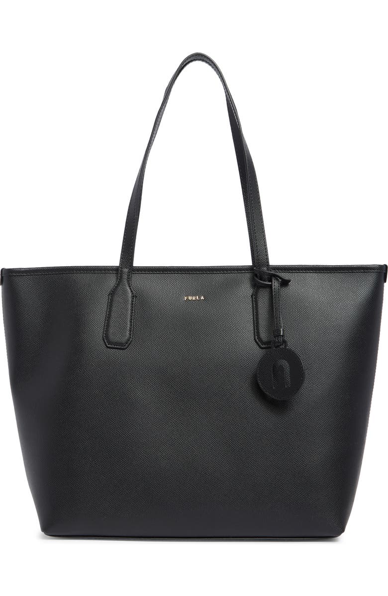 Furla Classic Zip Top Tote Bag, Main, color, Nero