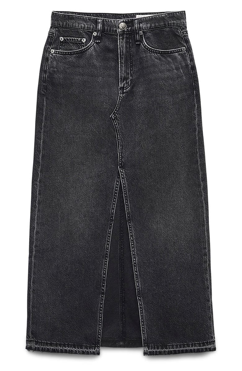 rag & bone Clara Denim Midi Skirt, Alternate, color, Anglique