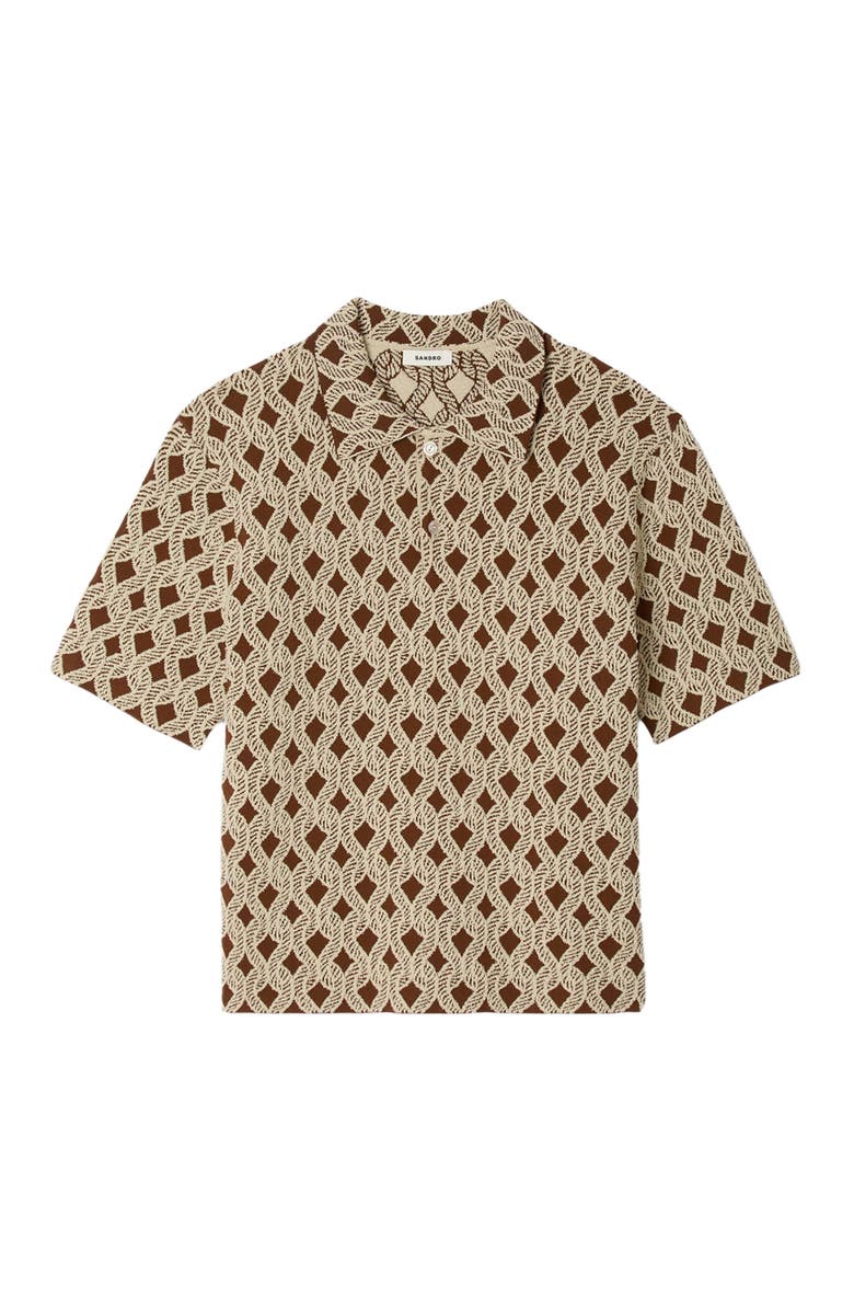 SANDRO Rope jacquard shirt, Alternate, color, Butter Cream