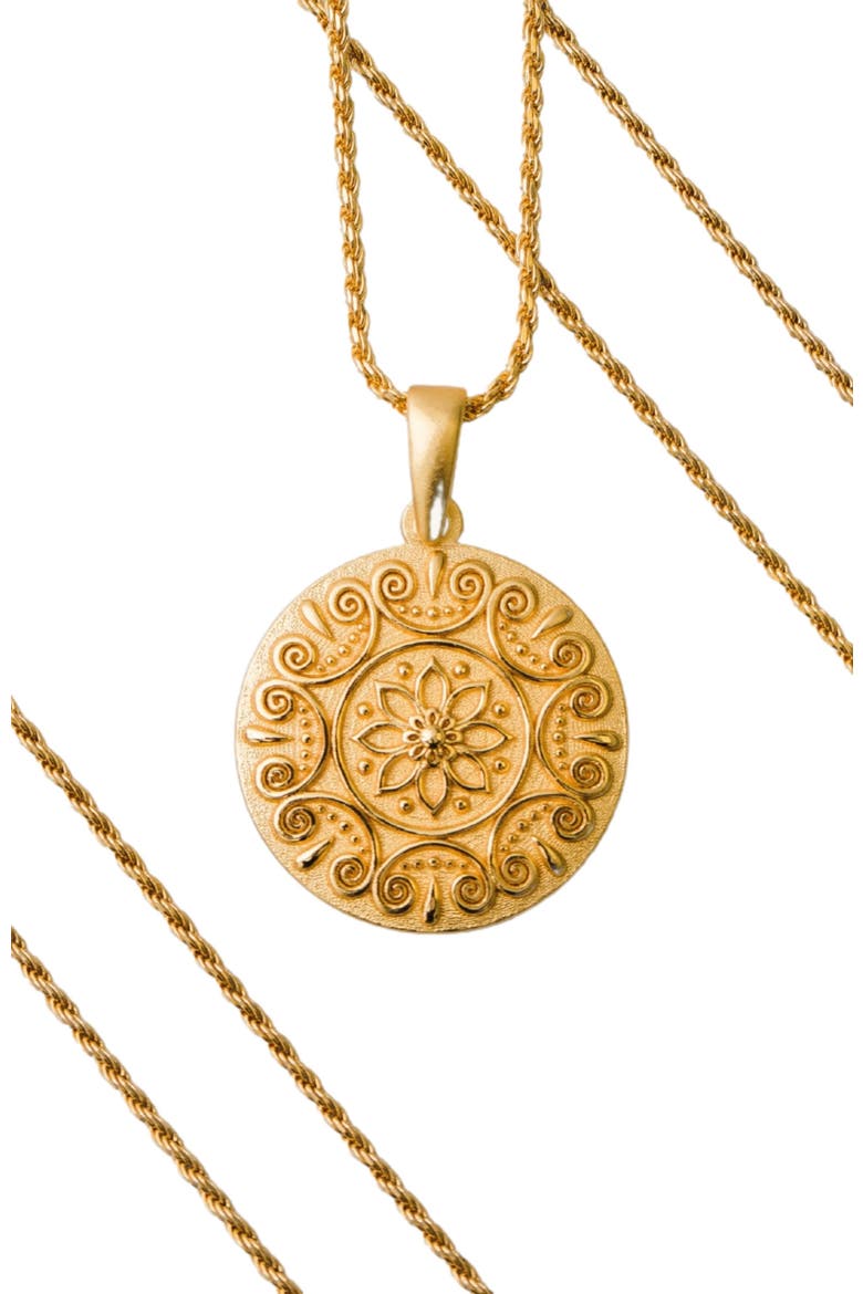 I Choose Joy mandala necklace, Main, color, Original - Gold