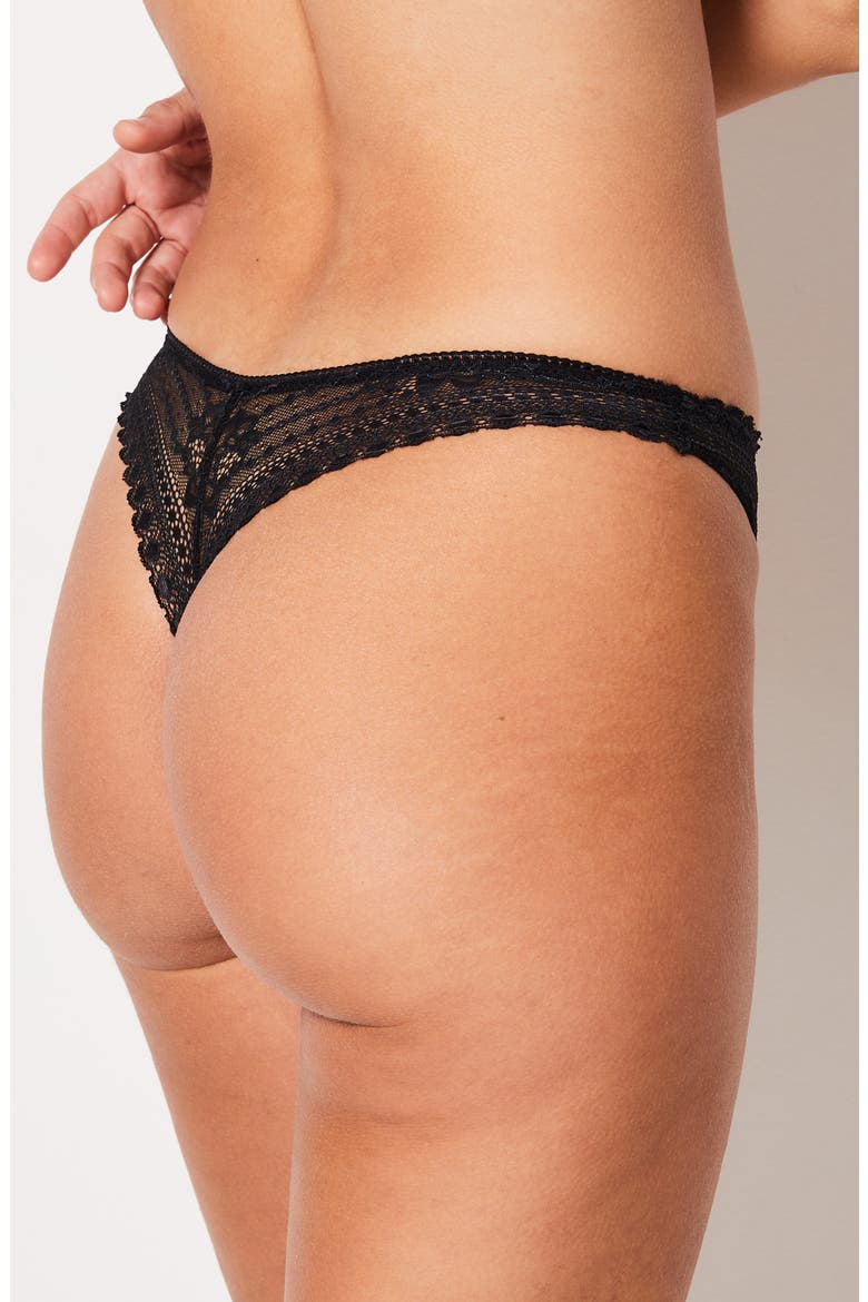 Panama Lace Thong, Alternate, color, BLACK