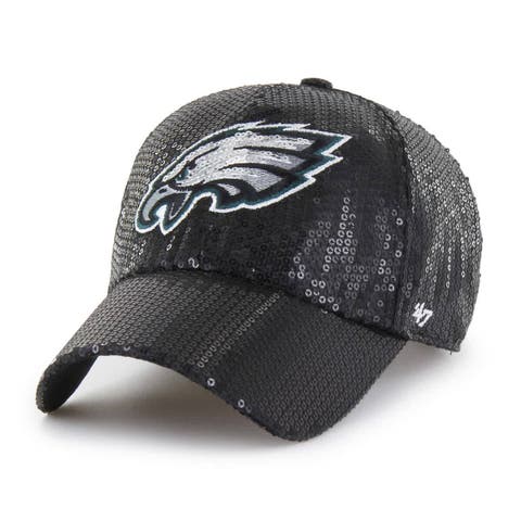 Women's '47  Black Philadelphia Eagles Dazzle Clean Up Adjustable Hat