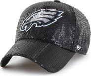 '47 Women's '47  Black Philadelphia Eagles Dazzle Clean Up Adjustable Hat