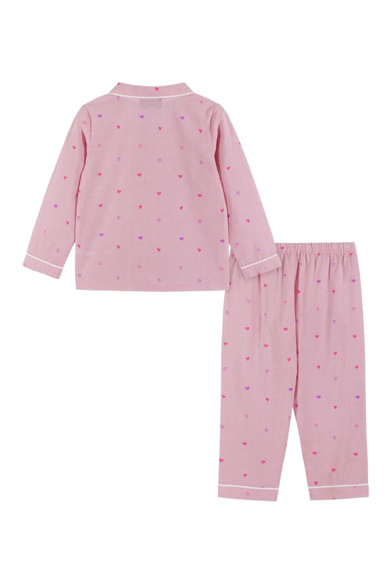 Kids' Heart Print Two-Piece Pajamas, Alternate, color, PINK HEARTS