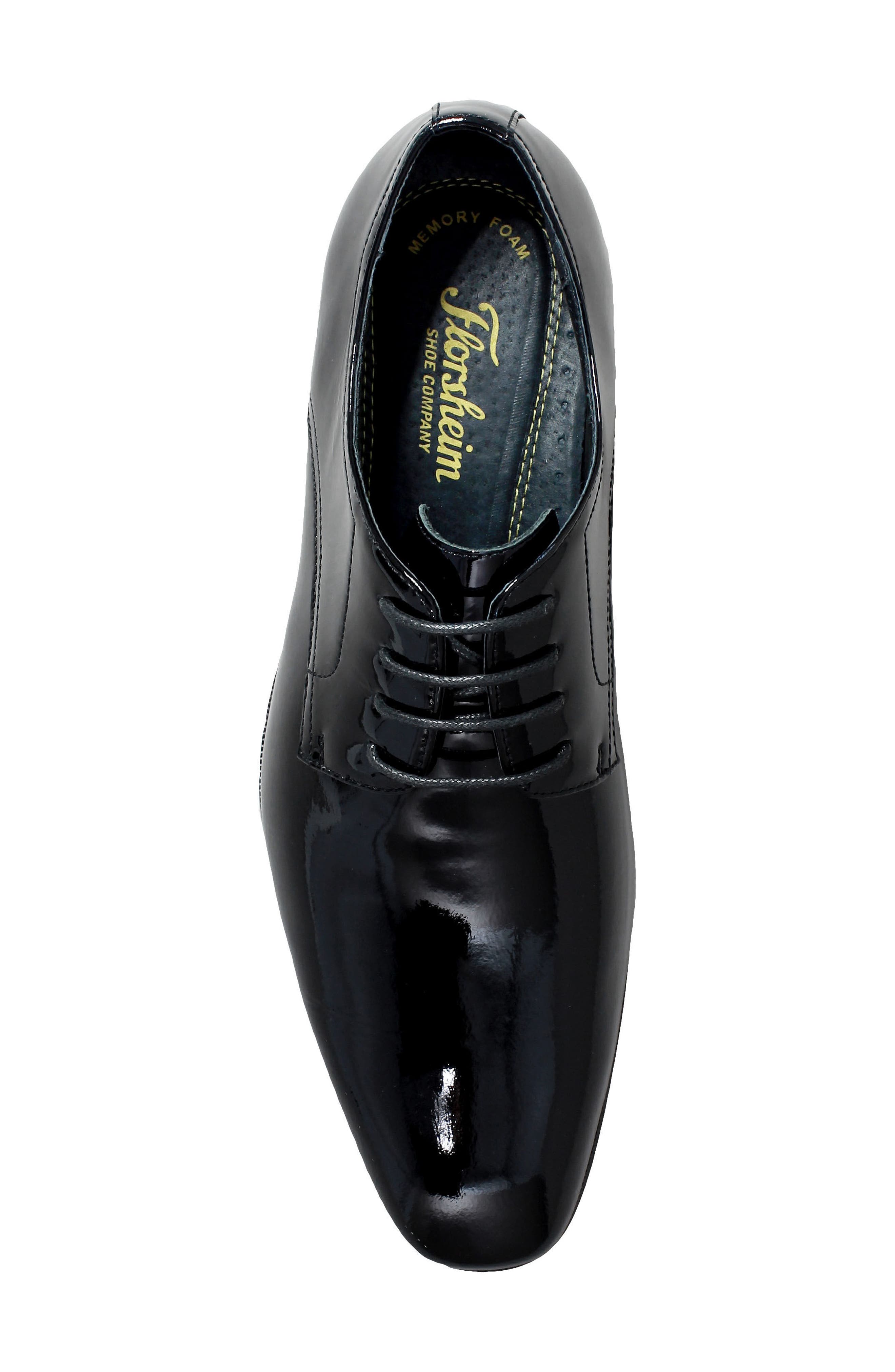 Florsheim Tux Plain Toe Derby, Alternate, color, Black Patent Leather