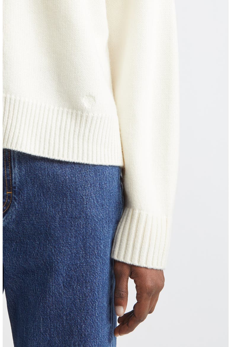 Aidar Crop Wool & Cashmere Crewneck Cardigan, Alternate, color, IVORY