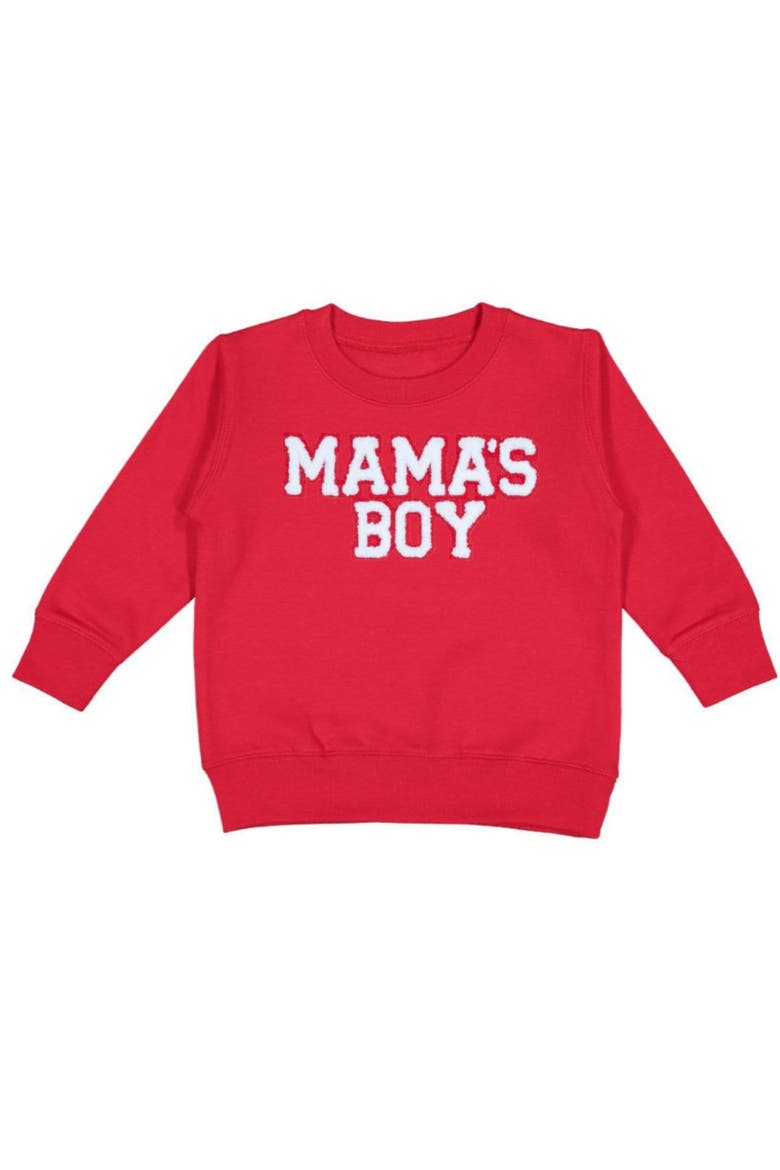 Mama's Boy Patch Valentine's Day Sweatshirt, Main, color, Red