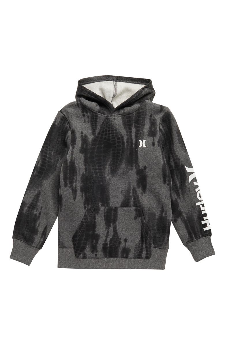 Hurley Kids' Tie Dye Hoodie, Main, color, C81charcoa