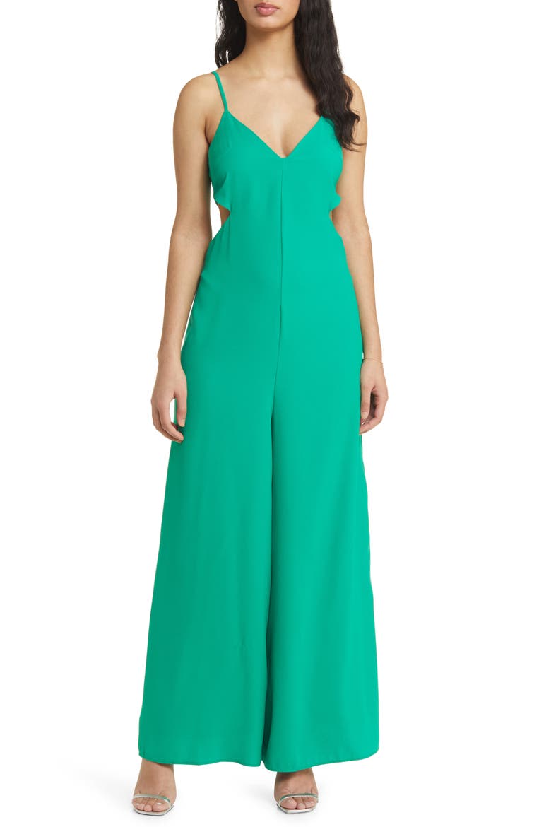 Cami Wide Leg Jumpsuit, Main, color, MEDIUM GREEN
