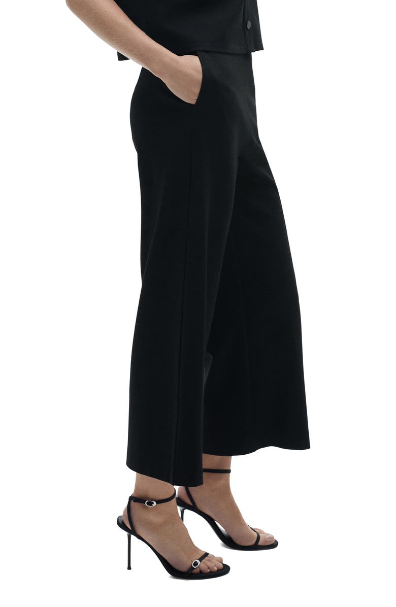 MANGO Wide Leg Knit Crop Pants, Alternate, color, 