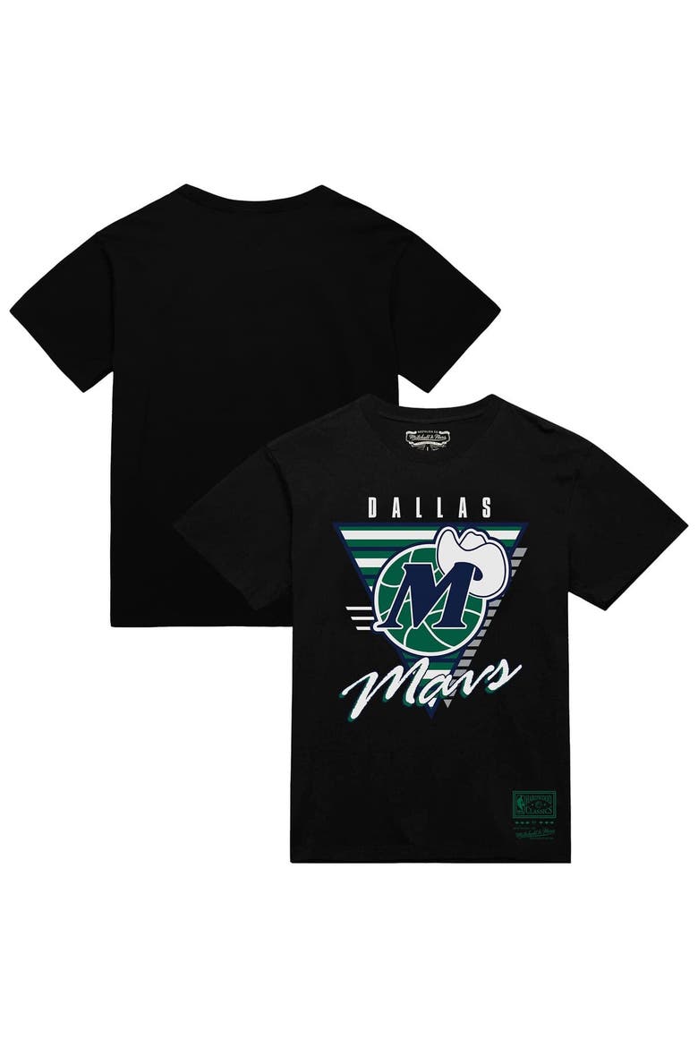 Men's Mitchell & Ness  Black Dallas Mavericks Worldwide Collection Tri-Logo T-Shirt, Alternate, color, Black