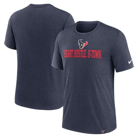 Men's Nike  Heather Navy Houston Texans Blitz Tri-Blend T-Shirt
