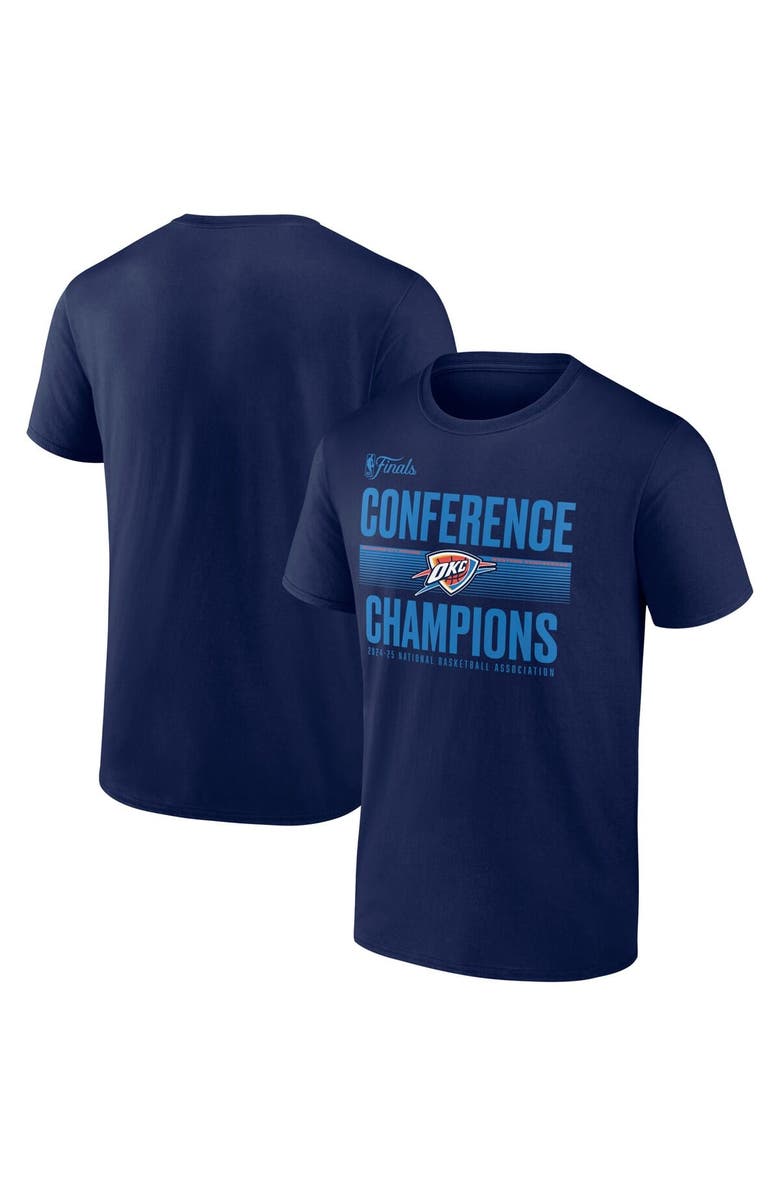 FANATICS Men's Fanatics  Navy Oklahoma City Thunder 2025 Western Conference Champions Ball Handler T-Shirt, Main, color, 