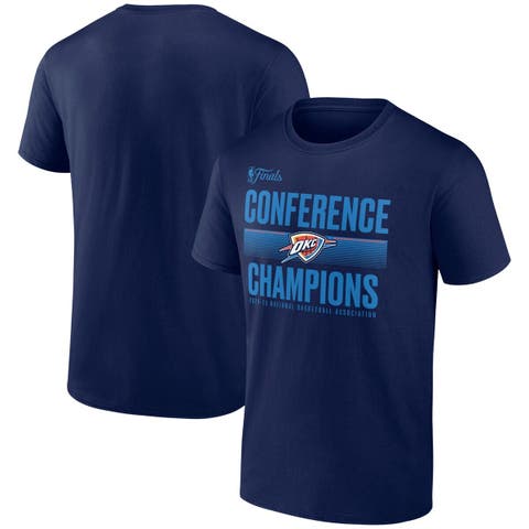 Men's Fanatics  Navy Oklahoma City Thunder 2025 Western Conference Champions Ball Handler T-Shirt