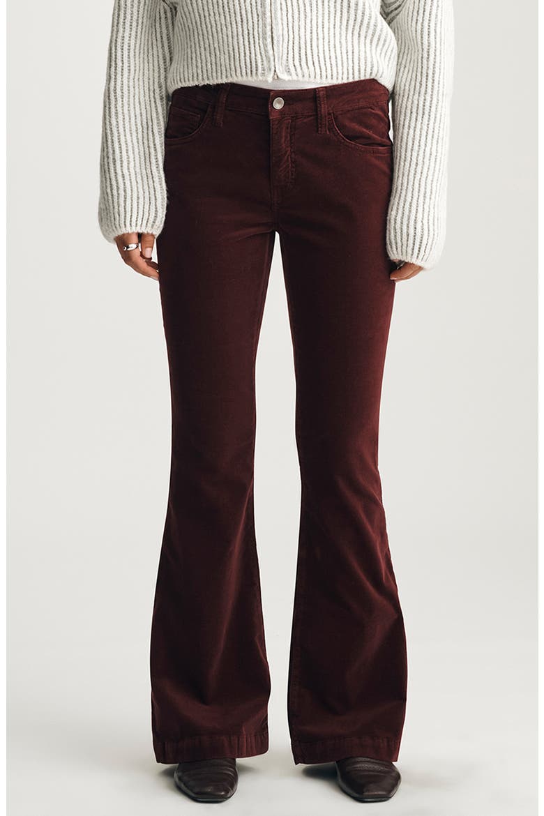 Sydney High Rise Flare Velvet Pants, Main, color, BURGUNDY VELVET