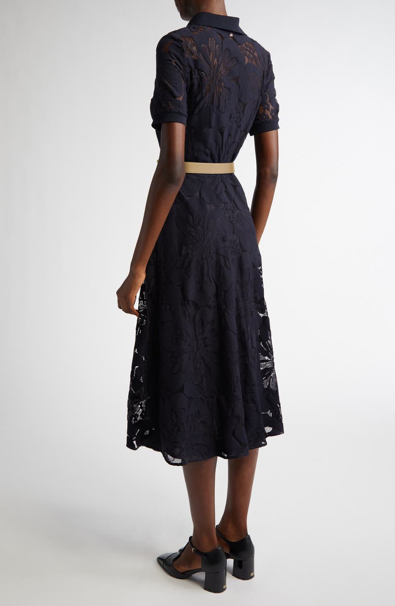 Max Mara Studio Lambro Lace Knit Shirtdress, Alternate, color, 