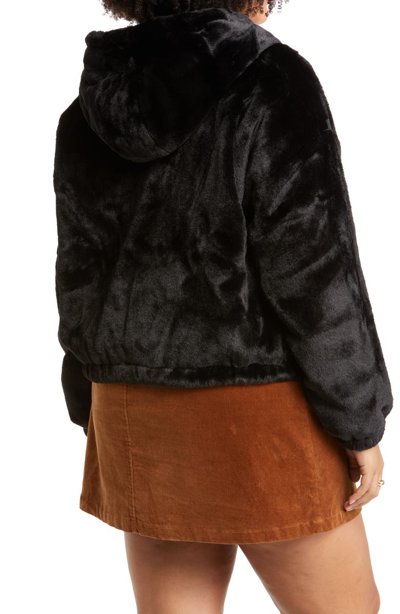 BP. Hooded Faux Fur Jacket, Alternate, color,