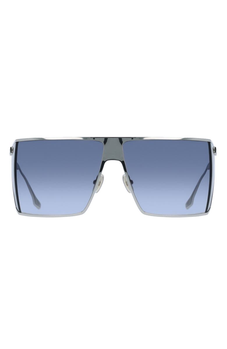 Victoria Beckham 62mm Shield Sunglasses, Main, color, Silver