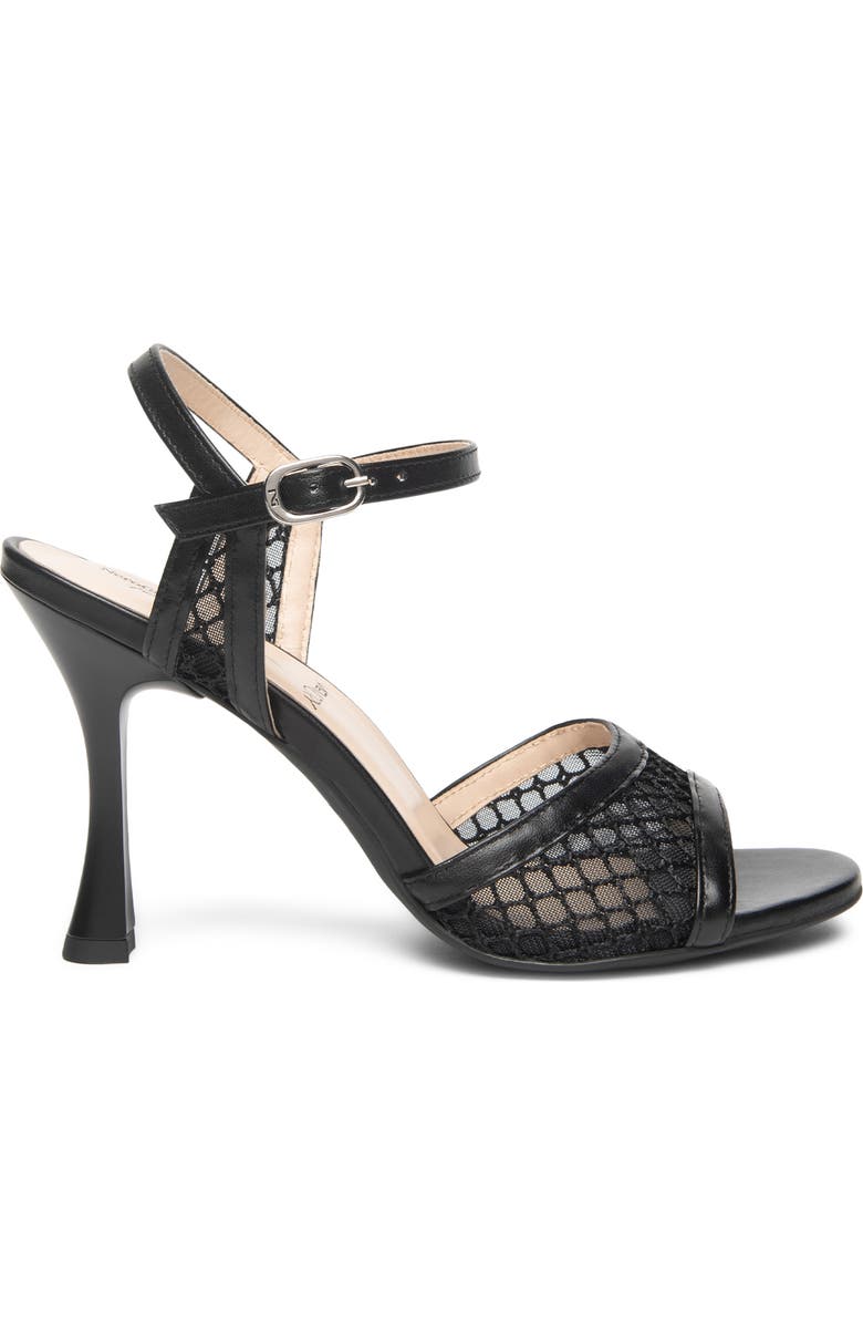 NeroGiardini Ankle Strap Mesh Sandal, Alternate, color, Black