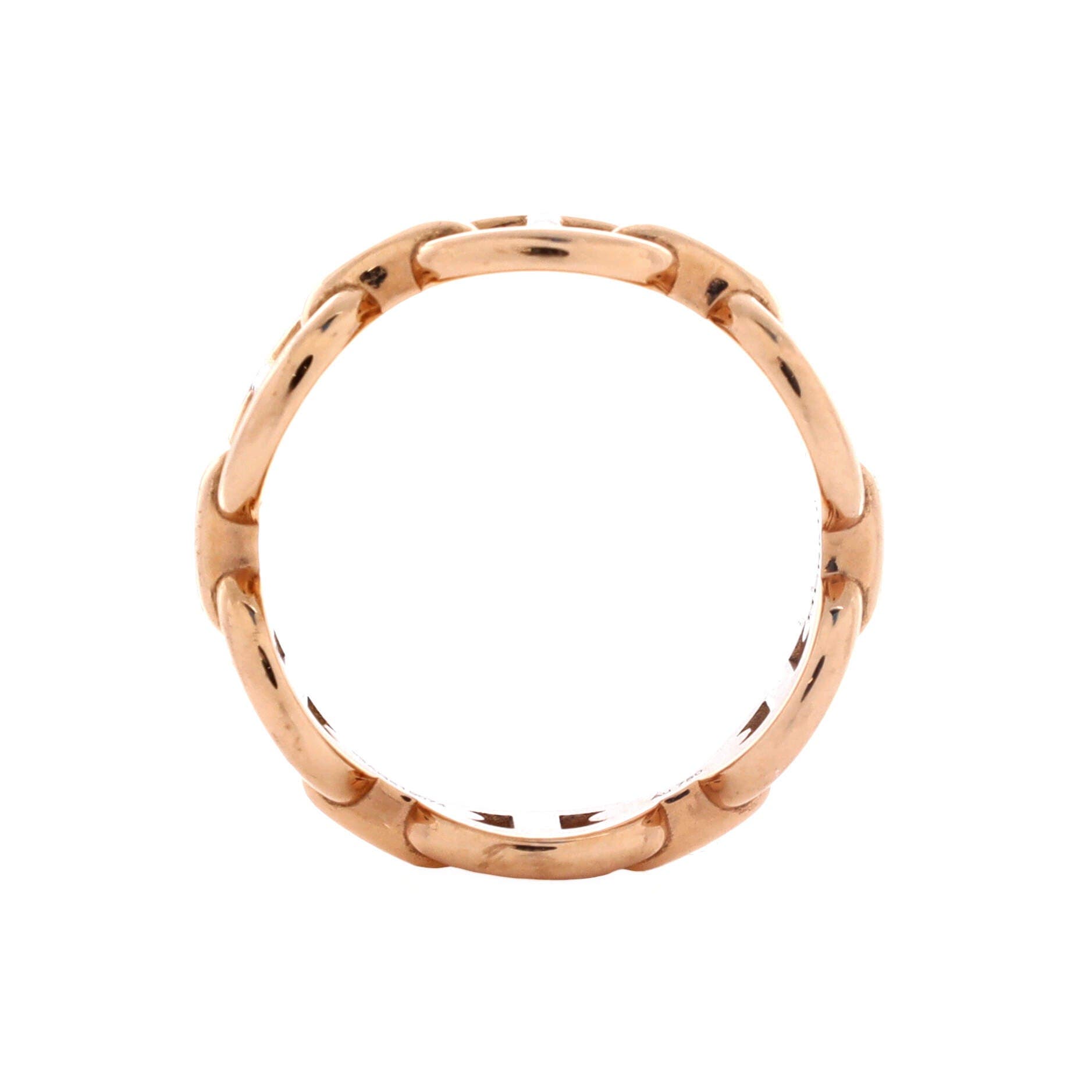 Pre-Owned Hermes Chaine d'Ancre Enchainee Ring 18K Rose Gold Small, Alternate, color, Rose Gold