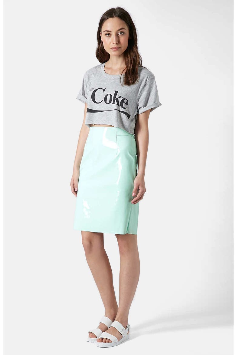 Vinyl Pencil Skirt, Alternate, color, MINT