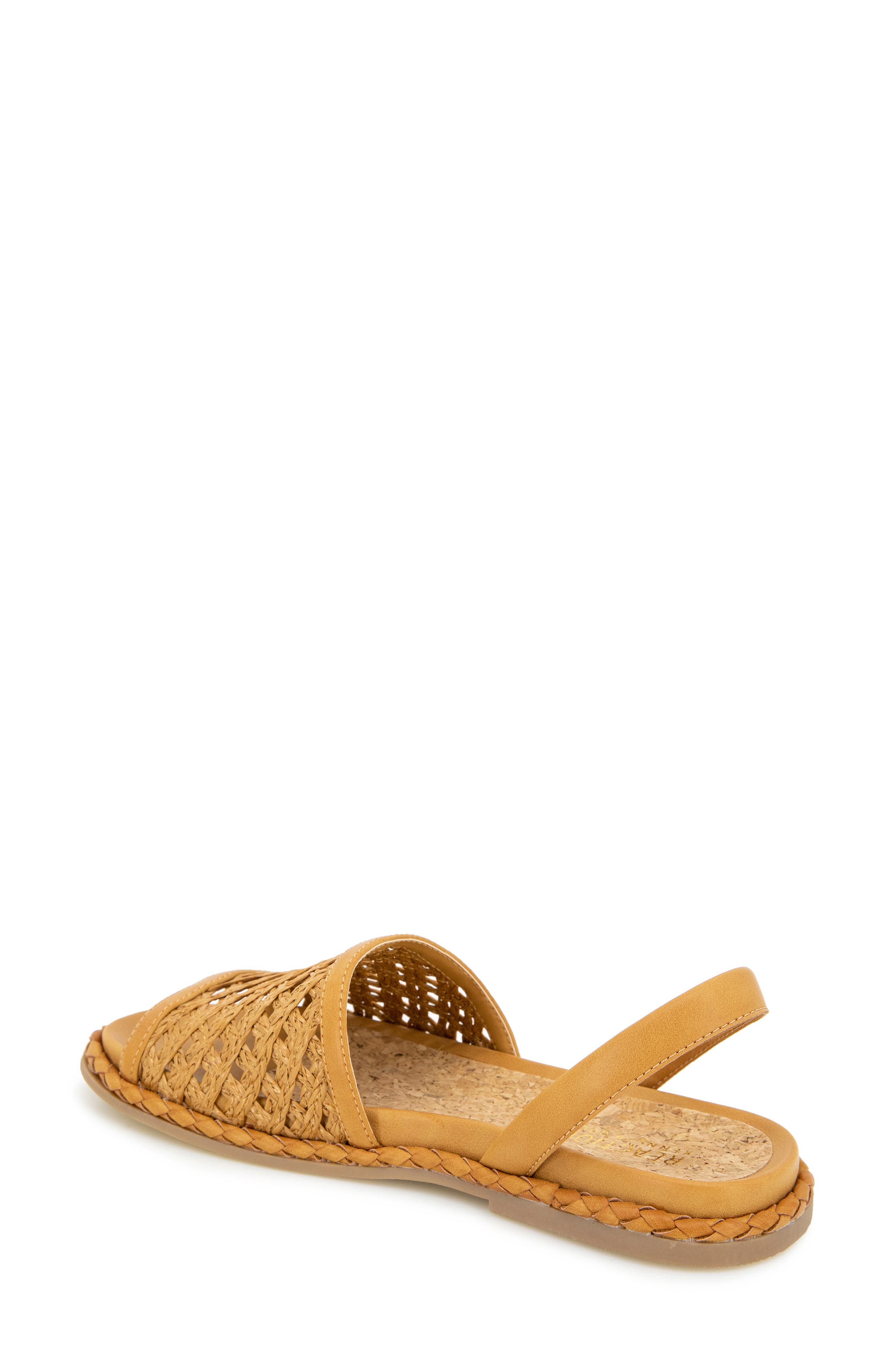 Reaction Kenneth Cole Savvi Slingback Sandal, Alternate, color, Camel Raffia