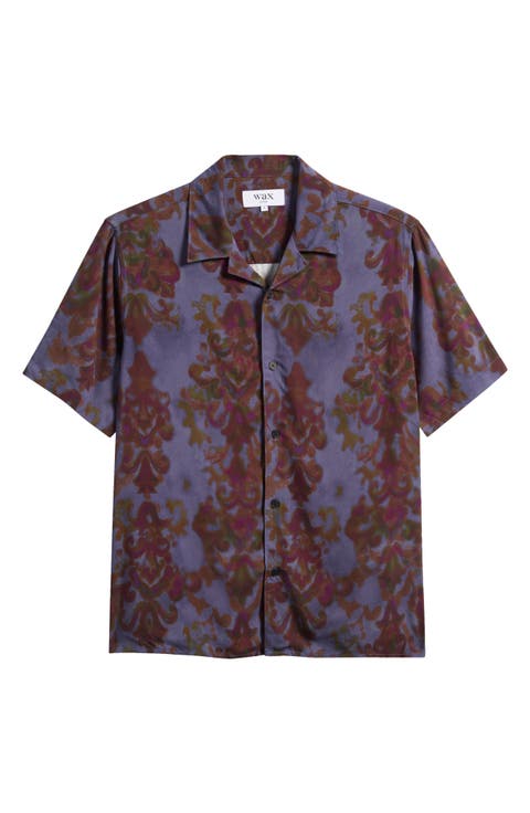 Tapestry Print Cotton Camp Shirt