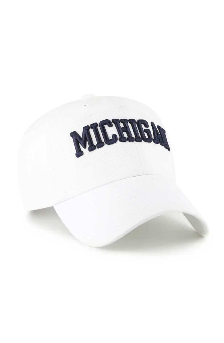 '47 Men's '47 White Michigan Wolverines Clean Up Adjustable Hat, Alternate, color,