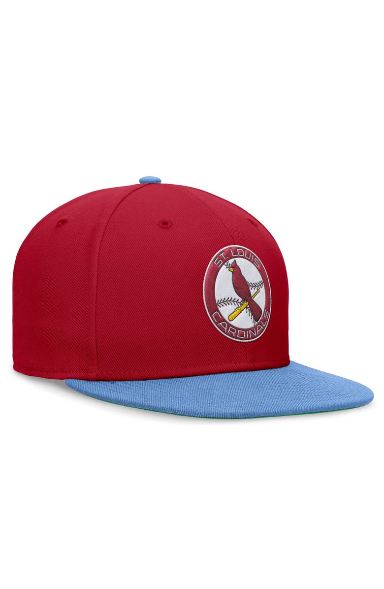 Nike Men's Nike Red/Light Blue St. Louis Cardinals Rewind Cooperstown True Performance Fitted Hat, Alternate, color, Red