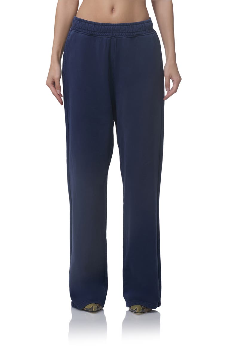 Finely Cotton Straight Leg Sweatpants, Main, color, BLACK IRIS