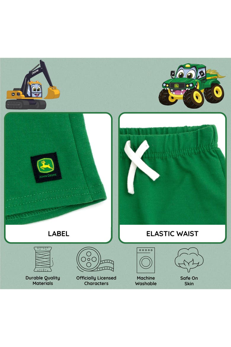 T-Shirt and French Terry Shorts Set, Alternate, color, Oatmeal Heather Green