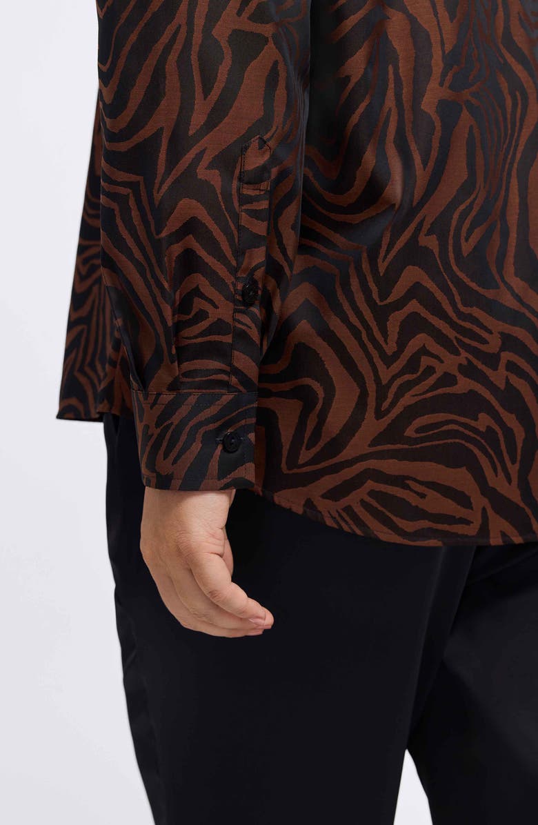 Foxcroft Hampton Zebra Print Button-Up Shirt, Alternate, color, 