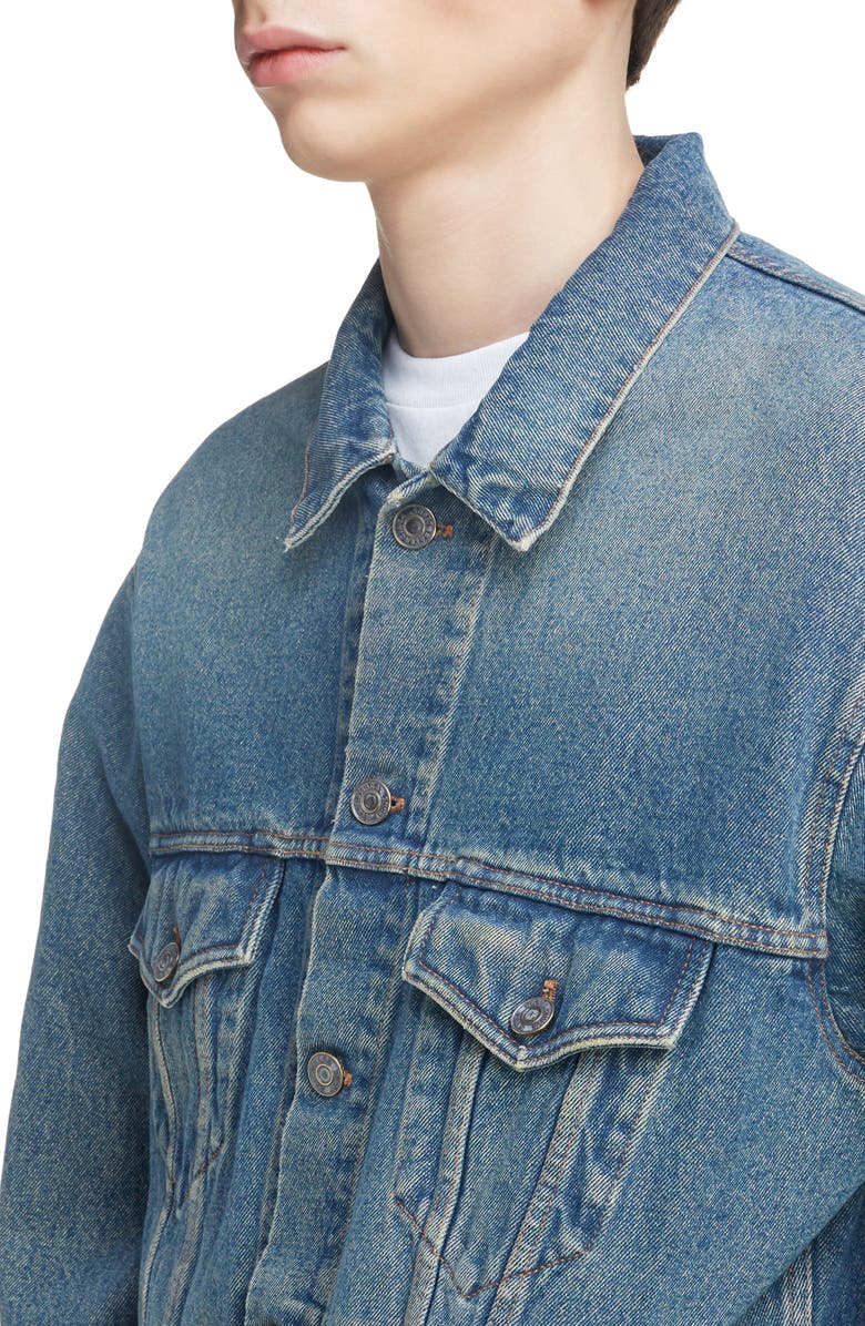 Balenciaga Big Fit Denim Trucker Jacket, Alternate, color,
