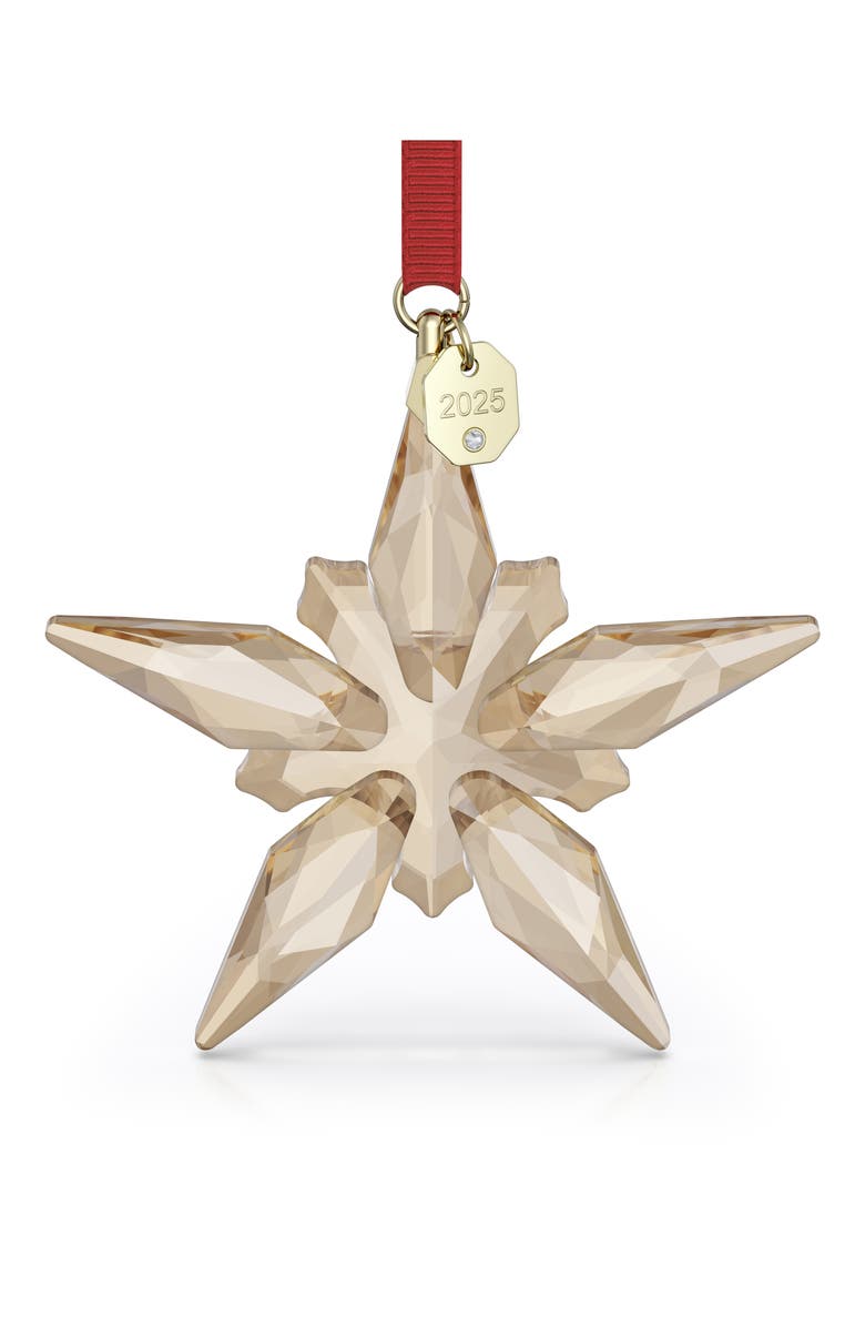 Swarovski 2025 Annual Edition Festive Crystal Snowflake Ornament, Main, color, Gold