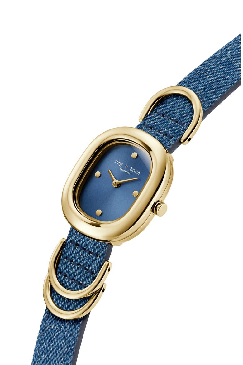 Rory Denim Strap Watch, 25mm, Alternate, color, BLUE