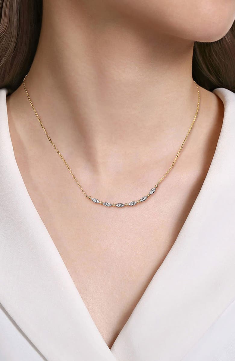 Gabriel & Co. Bujukan Curved Bar Pendant Necklace, Alternate, color, Gold