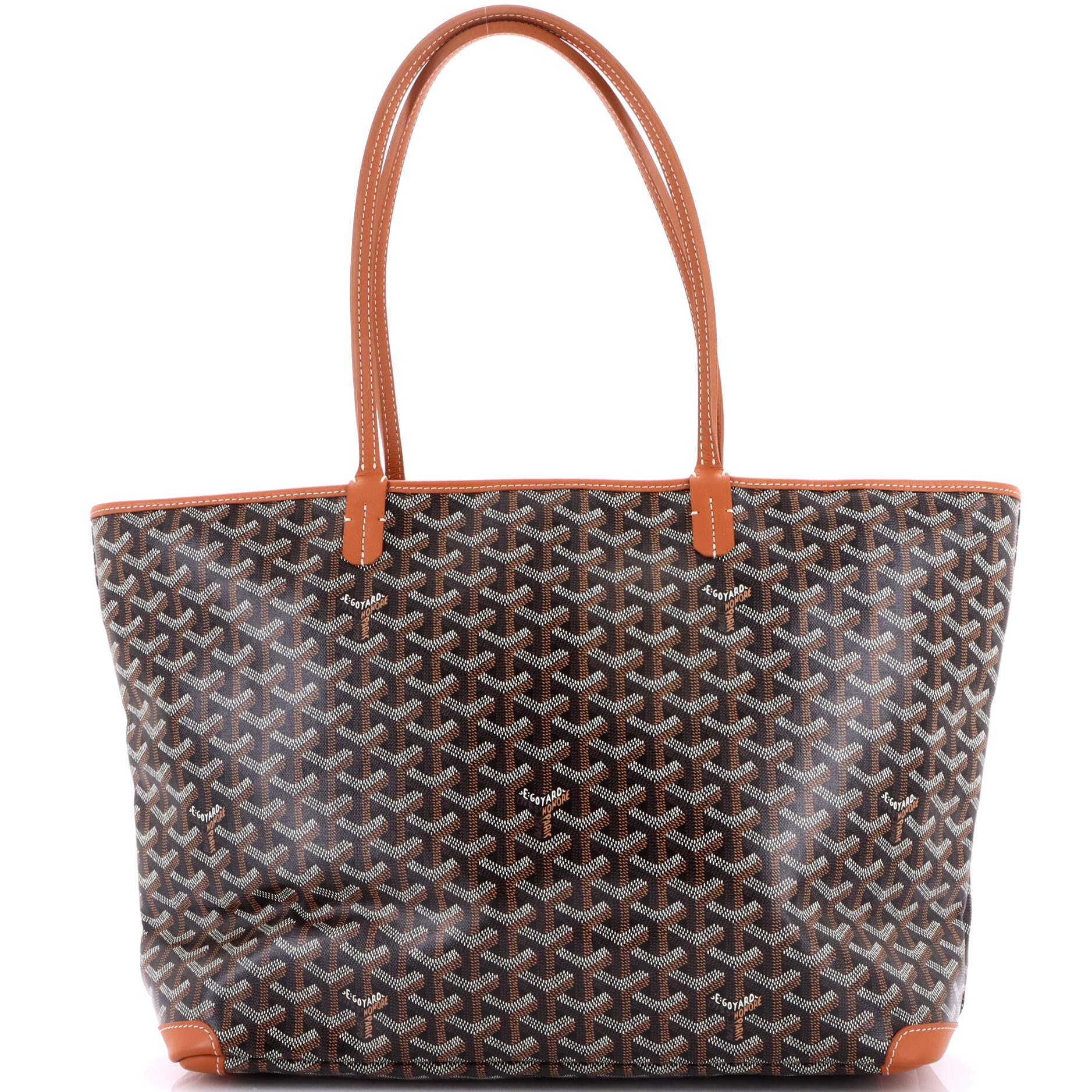Pre-Owned Goyard Artois Tote Coated Canvas MM, Main, color, Brown