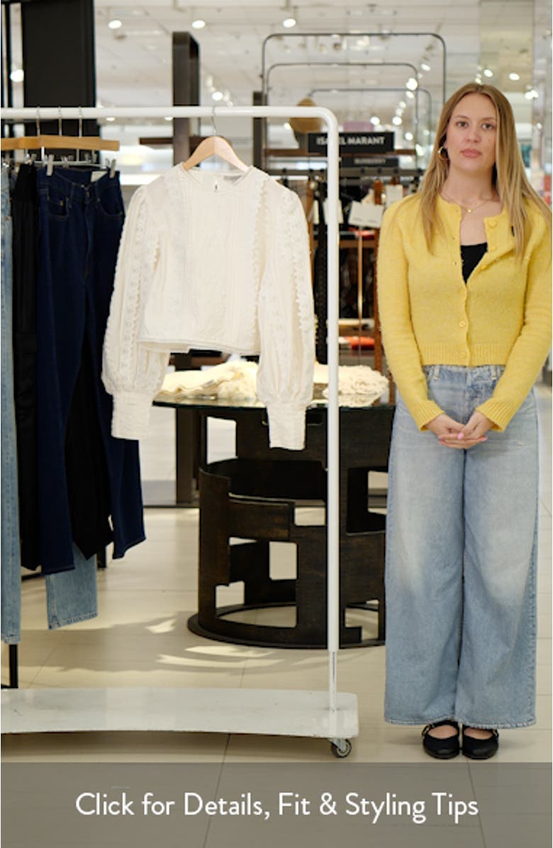 Hart Lace Embroidered Bishop Sleeve Top, sales video thumbnail