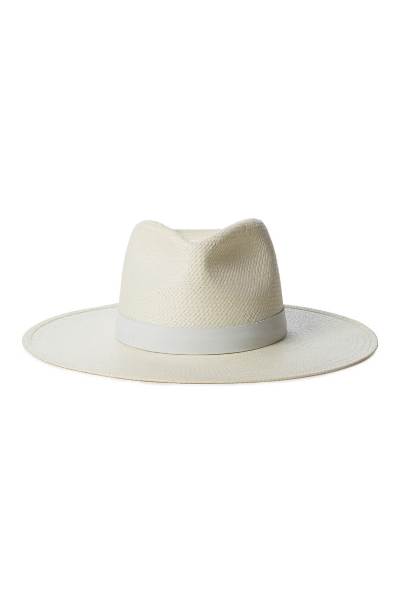 Janessa Leoné Packable Straw Fedora, Alternate, color, Bleach