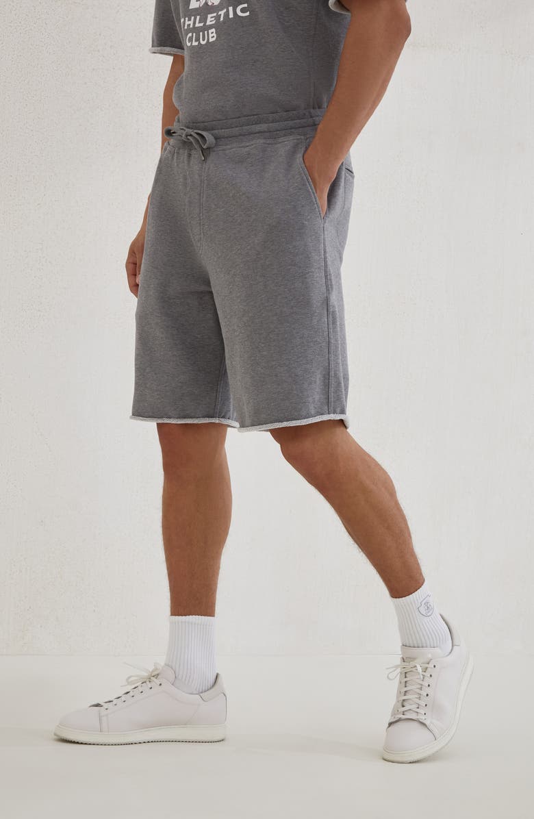Brunello Cucinelli French terry Bermuda shorts, Alternate, color, Medium Grey