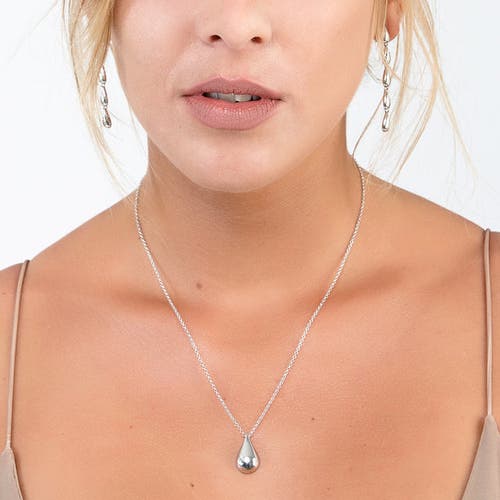 Lucy Quartermaine Large Tear Drop Pendant In Sterling Silver
