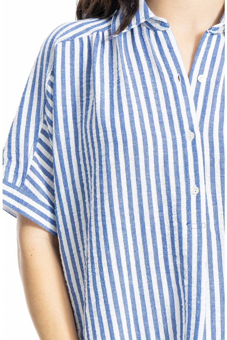 Textured Stripe Camp Shirt, Alternate, color, BLUE/ WHITE STRIPE