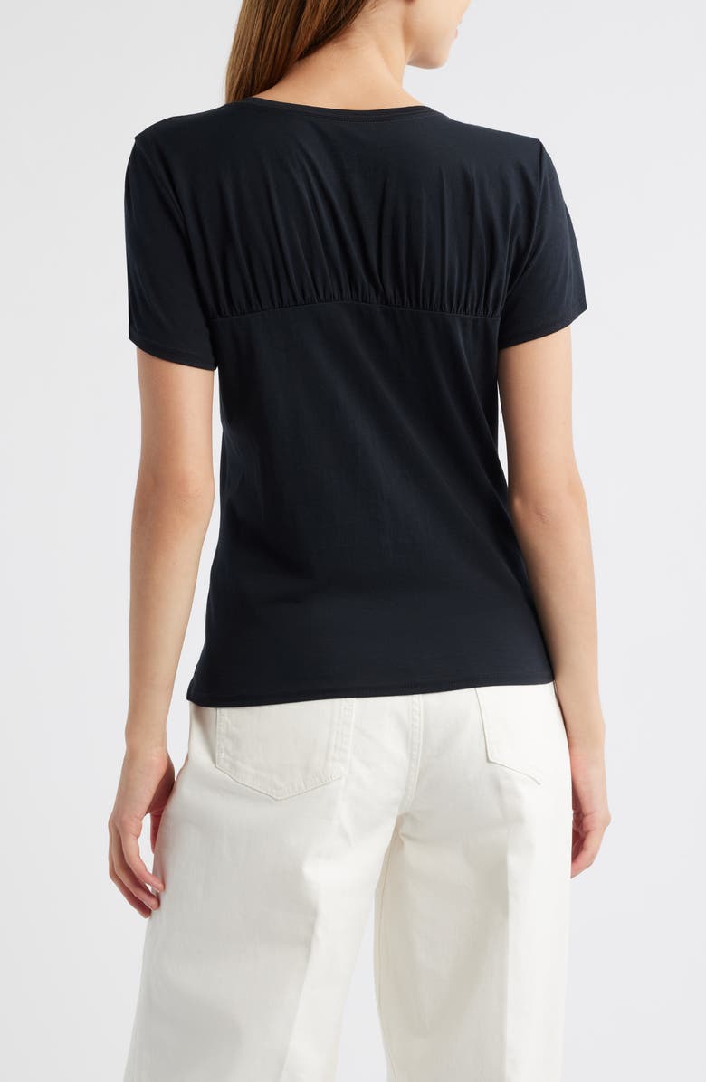 Rails Janis Gathered Sweetheart Organic Pima Cotton T-Shirt, Alternate, color, Black