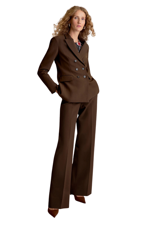 Kati Luxe Flex Suiting Double-Breasted Blazer